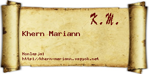 Khern Mariann névjegykártya