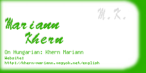 mariann khern business card